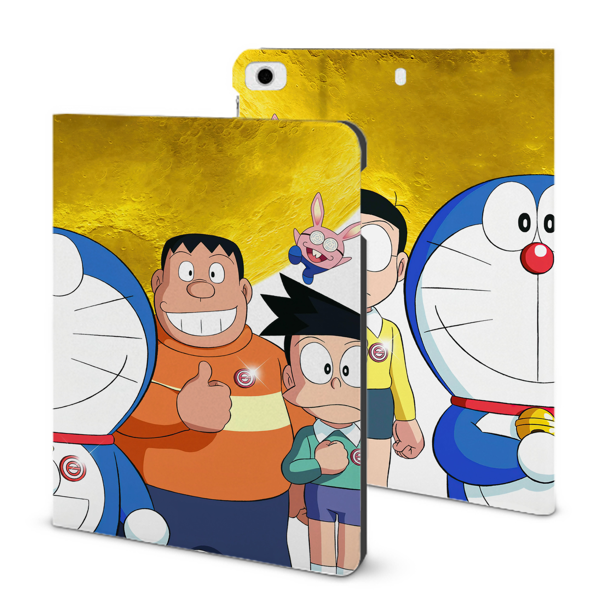 （画像用） ドラえもん Doraemon IPad ケース ブック型 PUレザー TPU 耐衝撃 軽量 薄型 ペン収納なし 全面保護 IPad 各モデル対応